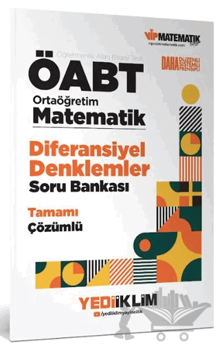 ÖABT Ortaöğretim Matematik Öğretmenliği Diferansiyel Denklemler Tamamı Çözümlü Soru Bankası