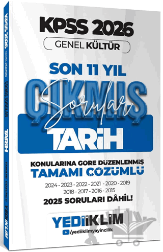 2026 KPSS Genel Kültür Tarih Konularına Göre Tamamı Çözümlü Son 11 Yıl Çıkmış Sorular