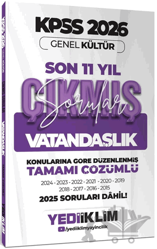 2026 KPSS Genel Kültür Vatandaşlık Konularına Göre Tamamı Çözümlü Son 11 Yıl Çıkmış Sorular