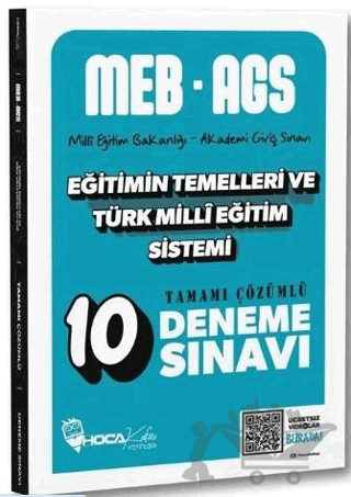 MEB-AGS Eğitimin Temelleri ve Türk Milli Eğitim Sistemi 10 Deneme Çözümlü