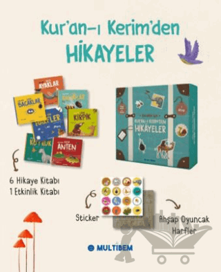 Kuran-ı Kerim'den Hikayeler Seti - 7 Kitap Ahşap Oyuncak Ve Sticker - Kutulu Özel Set