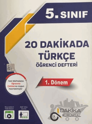 5. Sınıf Türkçe 20 Dakikada Öğrenci Defteri 1. Dönem