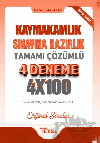 Kaymakamlık Sınavına Hazırlık Tamamı Çözümlü 4 Deneme