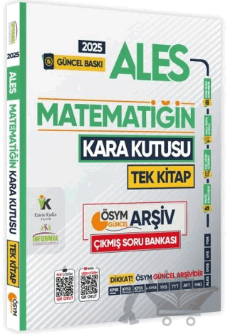 2025 ALES Kara Kutu Matematik Tek Kitap ÖSYM Arşiv Çıkmış Soru Bankası Konu Özetli Video/PDF Çözümlü