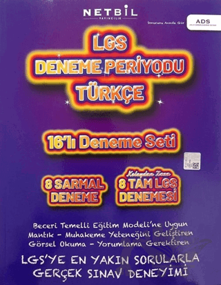 8. Sınıf LGS Türkçe Deneme Periyodu 16'lı Deneme Seti