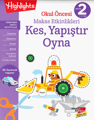 Okul Öncesi Makas Etkinlikleri Kes, Yapıştır, Oyna 2. Seviye