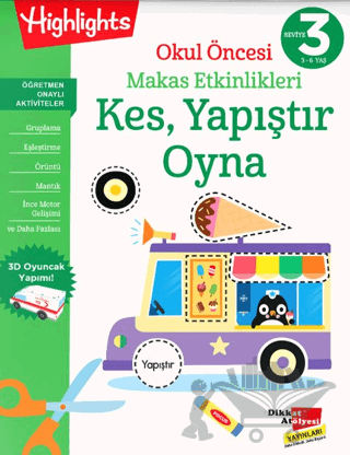Okul Öncesi Makas Etkinlikleri Kes, Yapıştır, Oyna 3.