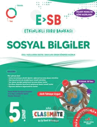 5. Sınıf Classmate (ESB) Sosyal Bilgiler Etkinlikli Soru Bankası