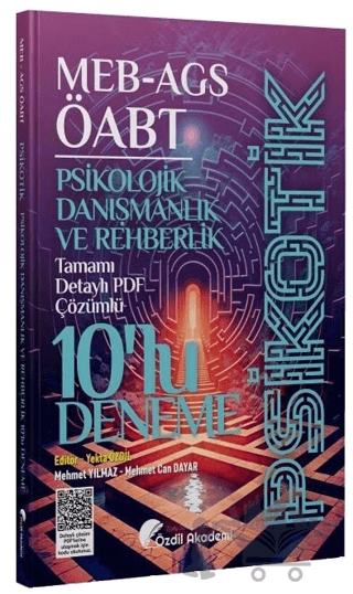 ÖABT MEB-AGS Psikolojik Danışmanlık ve Rehberlik Psikotik 10 Deneme Çözümlü