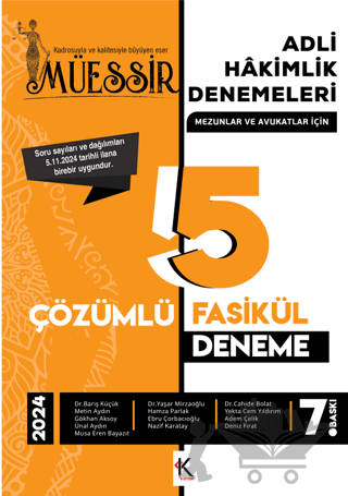 Müessir Adli Hakimlik Denemeleri- 2024 Çözümlü 5 Deneme
