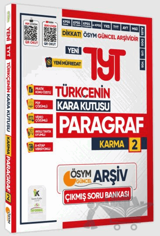 2025 YKS-TYT Türkçenin Kara Kutusu Paragraf 2 Karma Çıkmış Soru Bankası Konu Özetli Video/PDF Çözümlü