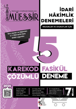 Müessir İdari Hakimlik Denemeleri- 2024 Karekod Çözümlü