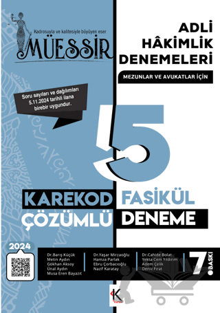 Müessir Adli Hakimlik Denemeleri- 2024 Karekod Cözümlü
