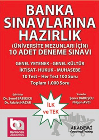Banka Sınavlarına Hazırlık 10 Adet Deneme Sınavı (Üniversite Mezunları İçin)