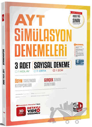 2023 AYT 3D Sayısal 3'lü Simülasyon Deneme