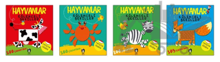 Hayvanlar Eğlenceli Şekiller 4 Kitaplık Set
